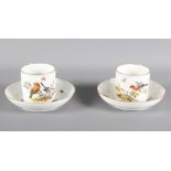 Two 19th Century Meissen porcelain cups and saucers