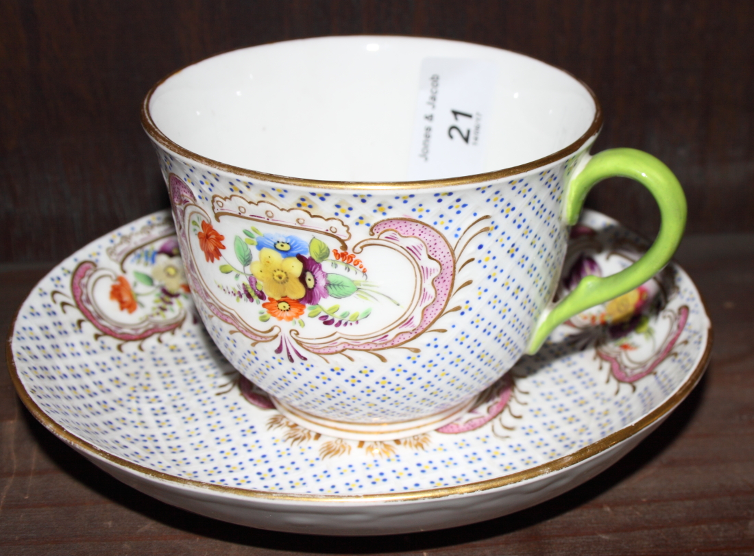 Two 19th Century hand-painted Coalport cups and saucers - Image 5 of 7