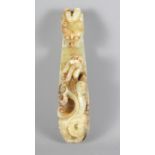 An oriental jade belt buckle, 3 1/4" long