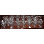 A set of eighteen Stuart crystal cut champagne glasses and thirteen smaller Stuart crystal wines
