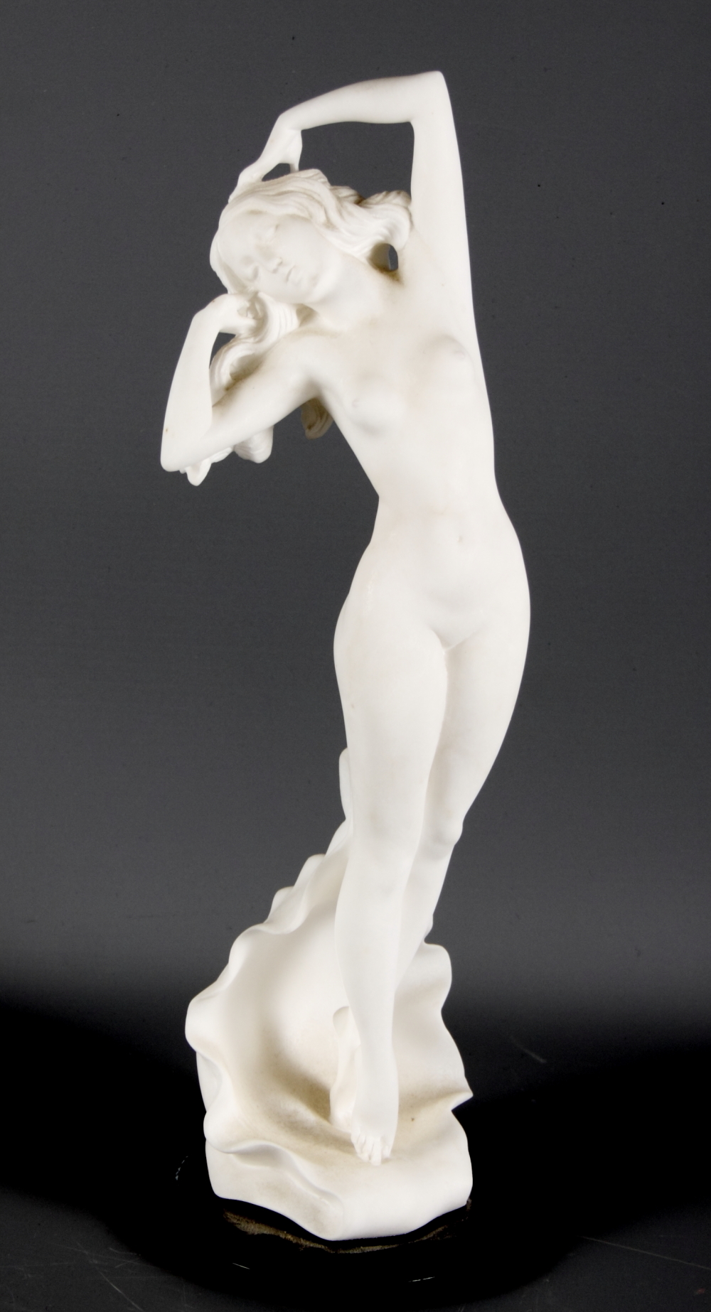 A modern white "marble" figure of Venus after Botticelli, 13" high