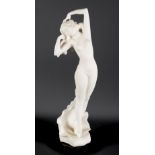 A modern white "marble" figure of Venus after Botticelli, 13" high