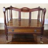 A 19th Century square mahogany two-tier table and a matching low table (originally part of a