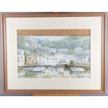 John Stanton: watercolours, Polperro, 18 1/2" x 12", in gilt frame