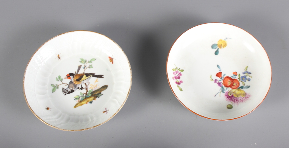 Two 19th Century Meissen porcelain cups and saucers - Image 2 of 4