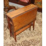 An early 20th Century walnut Sutherland occasional table, on slatted end supports, 37" wide