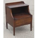 A 19th Century inlaid mahogany Lancashire commode, on square supports, 22 1/2" wide