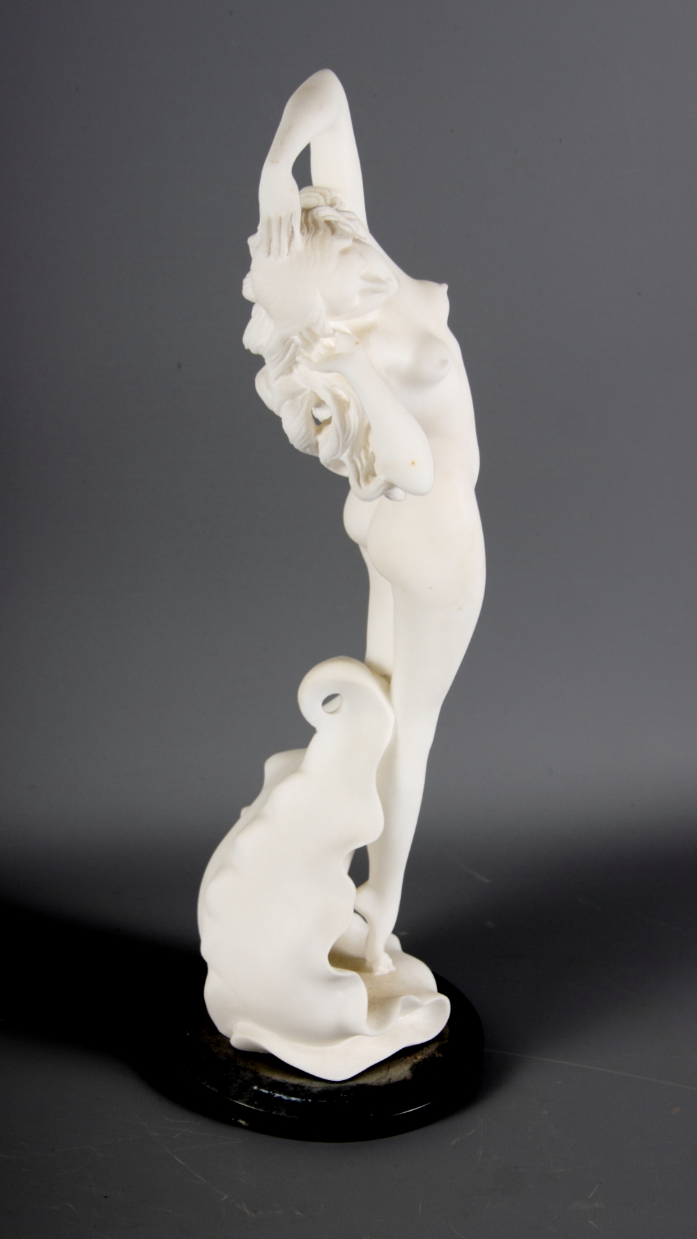 A modern white "marble" figure of Venus after Botticelli, 13" high - Image 2 of 3