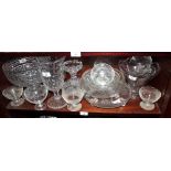 Assorted glassware, bowls, a celery vase and sundae dishes