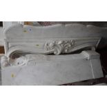 A 19th Century French carved white marble fireplace, the uprights with carved leaves and shells, 58"