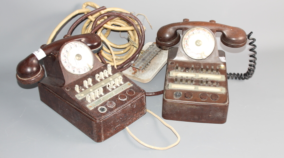 Two French exchange telephones, in brown plastic cases - Image 2 of 2