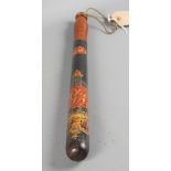 A Victorian turned wood and painted City Police truncheon