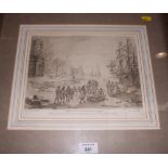 No 43 Claude Lorrain: harbour scene engraving, from the collection of the Duke of Devonshire, in