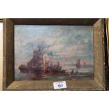 B Henfie?: a pair of oils on canvas, coastal studies, 6" x 9 1/2", in gilt frames