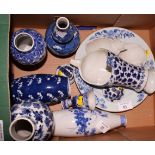 A collection of Chinese blue and white decorated porcelain vases, plate, etc, various
