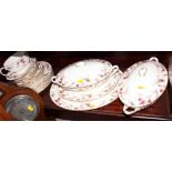 A Minton bone china "Ancestral" part dinner service for six including gravy boat, stand, tureens and