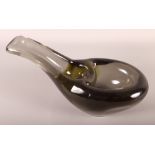 A Murano glass pipe rest signed Seguso?