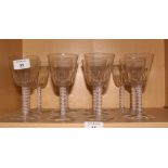 A set of twelve 18th Century style wine glasses with bucket bowls and opaque twist decorated stems