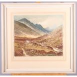 R Herdman-Smith: a pair of coloured etchings, Scottish views, signed and titled in pencil, 10" x