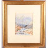 RL: watercolours, Llandberis pass North Wales, 6 1/4" x 8", in gilt frame