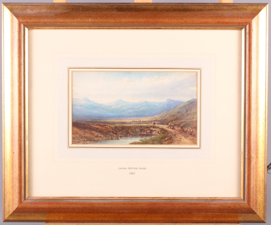 James Whittet Smith, 1867: watercolours and body colour landscape, "Glenn Torridon" with distant