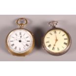 A 19th Century silver pair cased open faced pocket watch by Thomas Hume London, No 5933, with