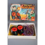 A Dan Dare, Eagle two-way Walkie Talkie boxed set by Merit with push button planetary selectors