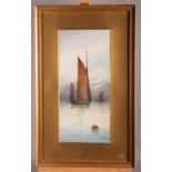 C Haigh: a pair of watercolours, sailing boats, 6 1/2" x 14", in gilt frames