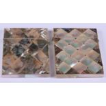 Two mother-of-pearl and abalone card cases