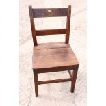 A matched set of six 19th century bar back dining chairs with wooden seats, on square tapered