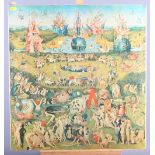 After Bosch: a colour print, garden of earthly delights, and a number of other pictures