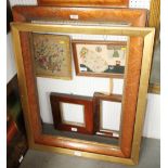Two rosewood picture frames and a maple frame