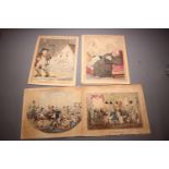 Four unframed coloured engravings, after Cruickshank, in envelope