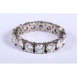 An 18ct white gold and diamond full eternity ring set fifteen brilliant cut stones, each stone 0.4ct