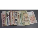 A collection of Middle Eastern banknotes, various