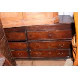 A 19th century mahogany double chest, fitted six drawers, 64" wide