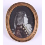 A Continental portrait miniature of a nobleman, dated 1794, in gilt frame
