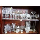 Assorted part sets of drinking glasses and transfer decorated dinnerware