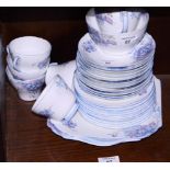 A Shelley "Blue Spray" part tea service, thirty-two pieces approx