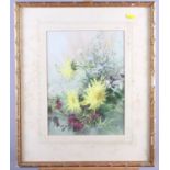 Vernon Ward, 1976: watercolours and body colour, still life of summer flowers, 12" x 9", in gilt