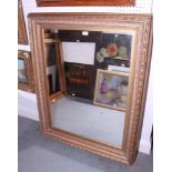 A gilt framed wall mirror, plate 25" x 33"