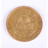A South African gold 1 pond coin dated 1898