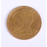 A South African gold 1/2 pond coin dated 1894