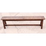 A 19th century oak bench, 65" wide