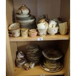 A collection of assorted decorative tea cups and saucers, etc