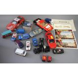 A collection of die-cast and other scale model vehicles, etc, mostly 1970s through 1990s