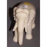 An Indian carved white marble elephant, 6" high