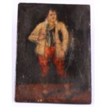 A 19th century oil on mahogany panel portrait of a bon viveur, 7" x 5"