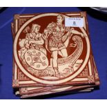 A set of seven Minton scenes from Shakespeare tiles