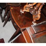 A late 18th century oval mahogany Pembroke table, fitted end drawer, on square tapered supports, 30"